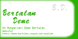 bertalan deme business card